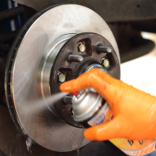 Front brake disc cleaning